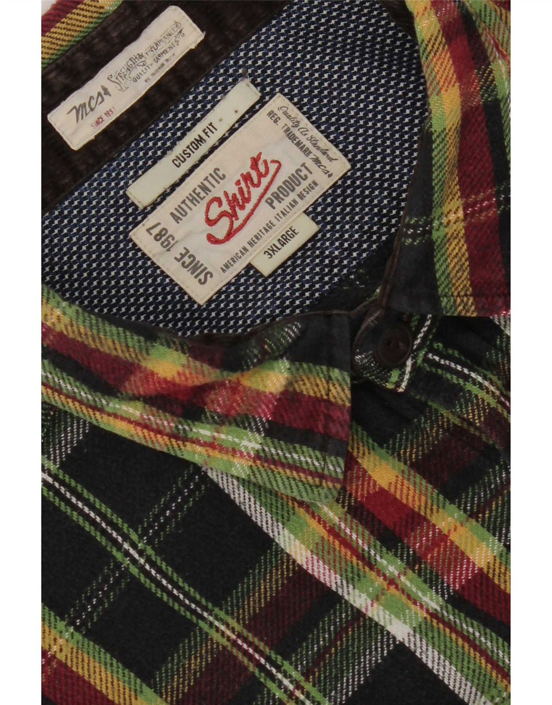 Marlboro Classics Camisa de franela de ajuste personalizado a cuadros para hombre 3XL Black Check