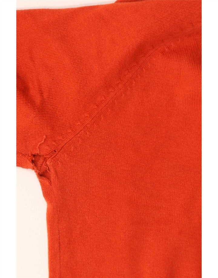 Zara - Jersey con cuello en V para mujer, talla 40, algodón naranja mediano