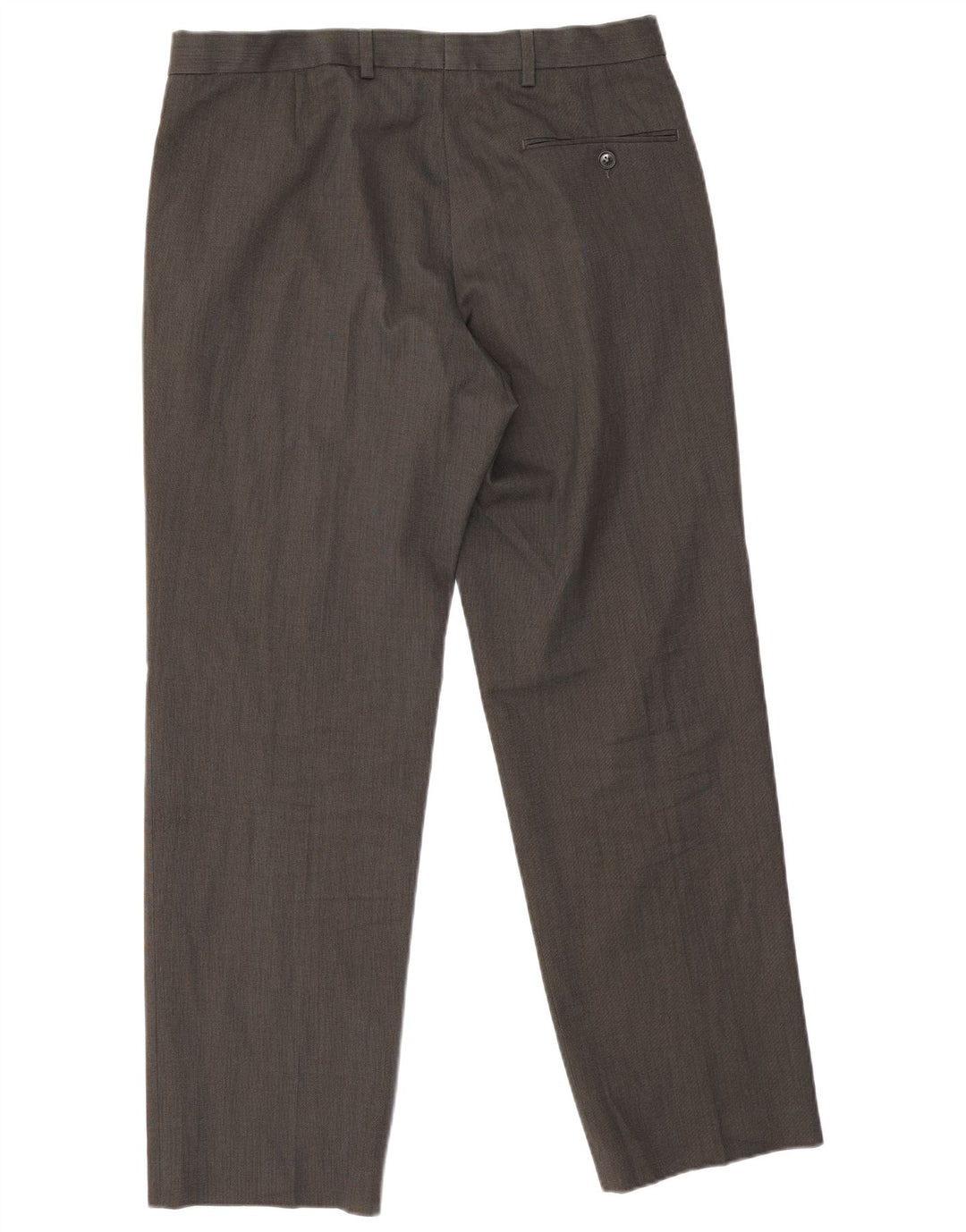 Marks & Spencer Pantalón de traje regular recto para hombre W34 L29 Poliéster gris