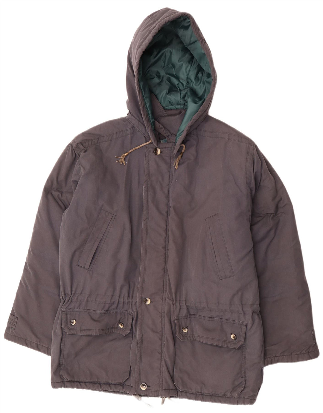 Abrigo acolchado con capucha para hombre Leader UK 42 XL Poliéster gris
