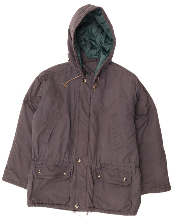 Abrigo acolchado con capucha para hombre Leader UK 42 XL Poliéster gris