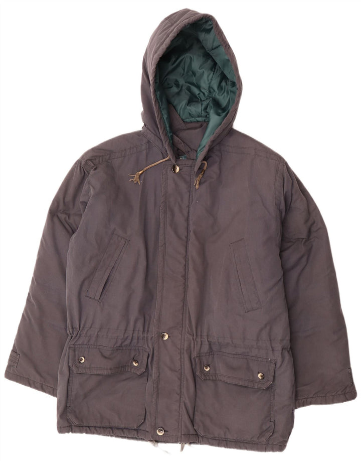 Abrigo acolchado con capucha para hombre Leader UK 42 XL Poliéster gris