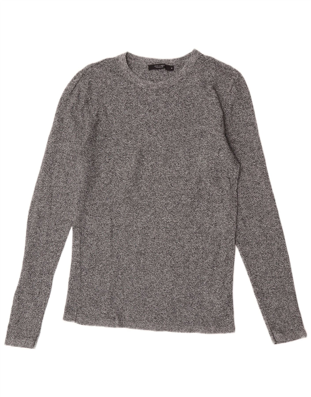 Jack & Jones Hombre Top Manga Larga Algodón Moteado Gris Medio