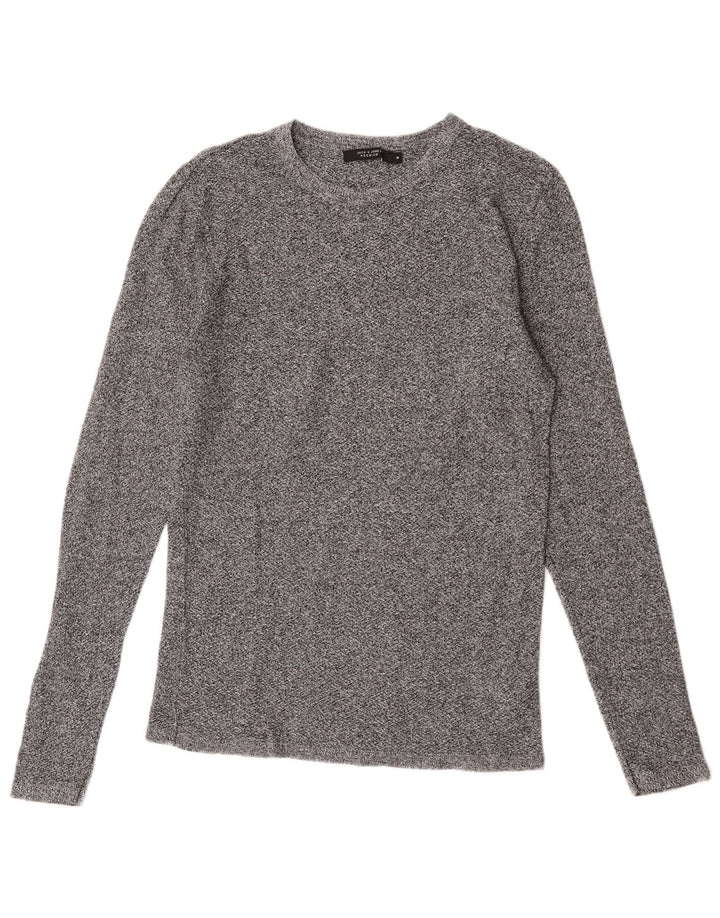 Jack & Jones Hombre Top Manga Larga Algodón Moteado Gris Medio