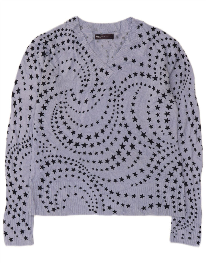 Marks & Spencer Suéter con Cuello en V y patrón Abstracto para Mujer UK 10 Small B