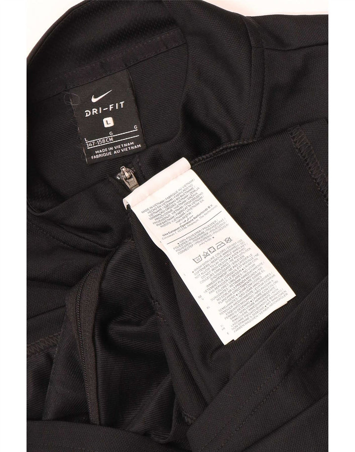 Nike Boys Dri Fit Chándal Top Chaqueta 12-13 años Grande Negro Poliéster