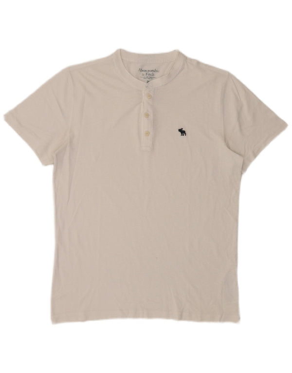 ABERCROMBIE & FITCH Camiseta para hombre Top Medium Blanco Algodón