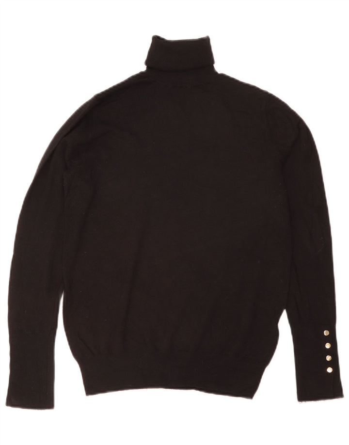 ZARA Jersey con cuello vuelto para mujer, talla 40, talla M, viscosa negra