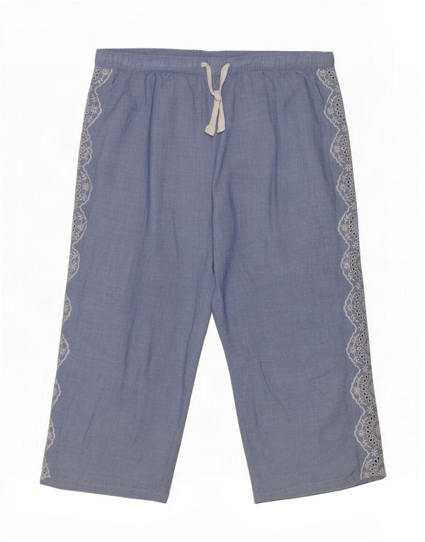 Marks & Spencer Pantalones Capri para Dormir para Mujer UK 40 Large W34 L22 Azul