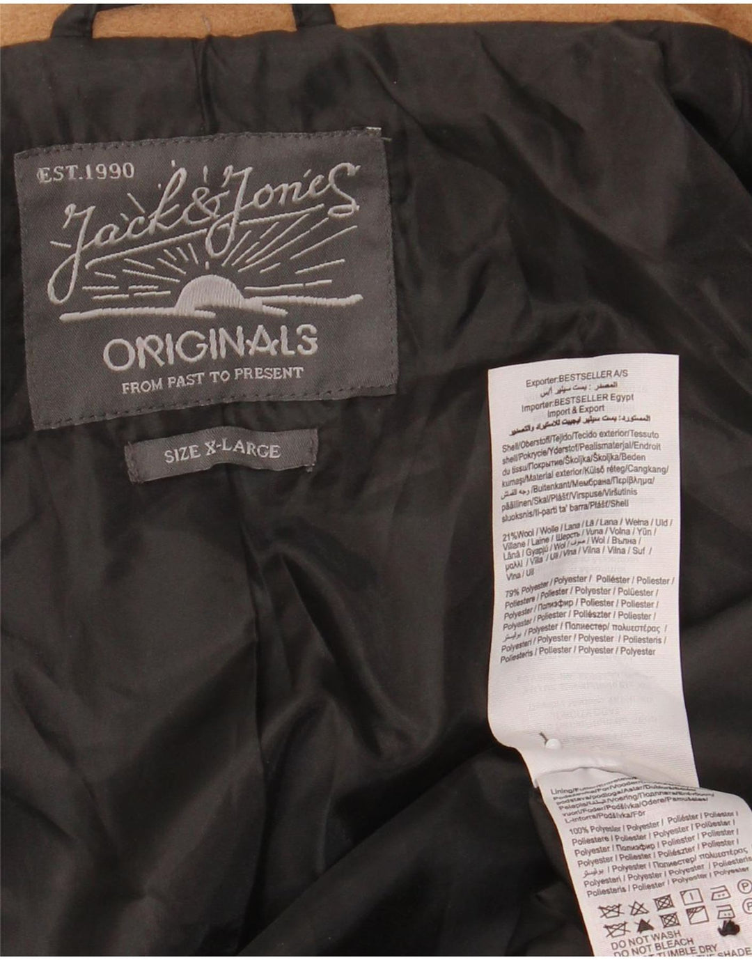 Jack & Jones Abrigo para hombre UK 42 XL Lana marrón