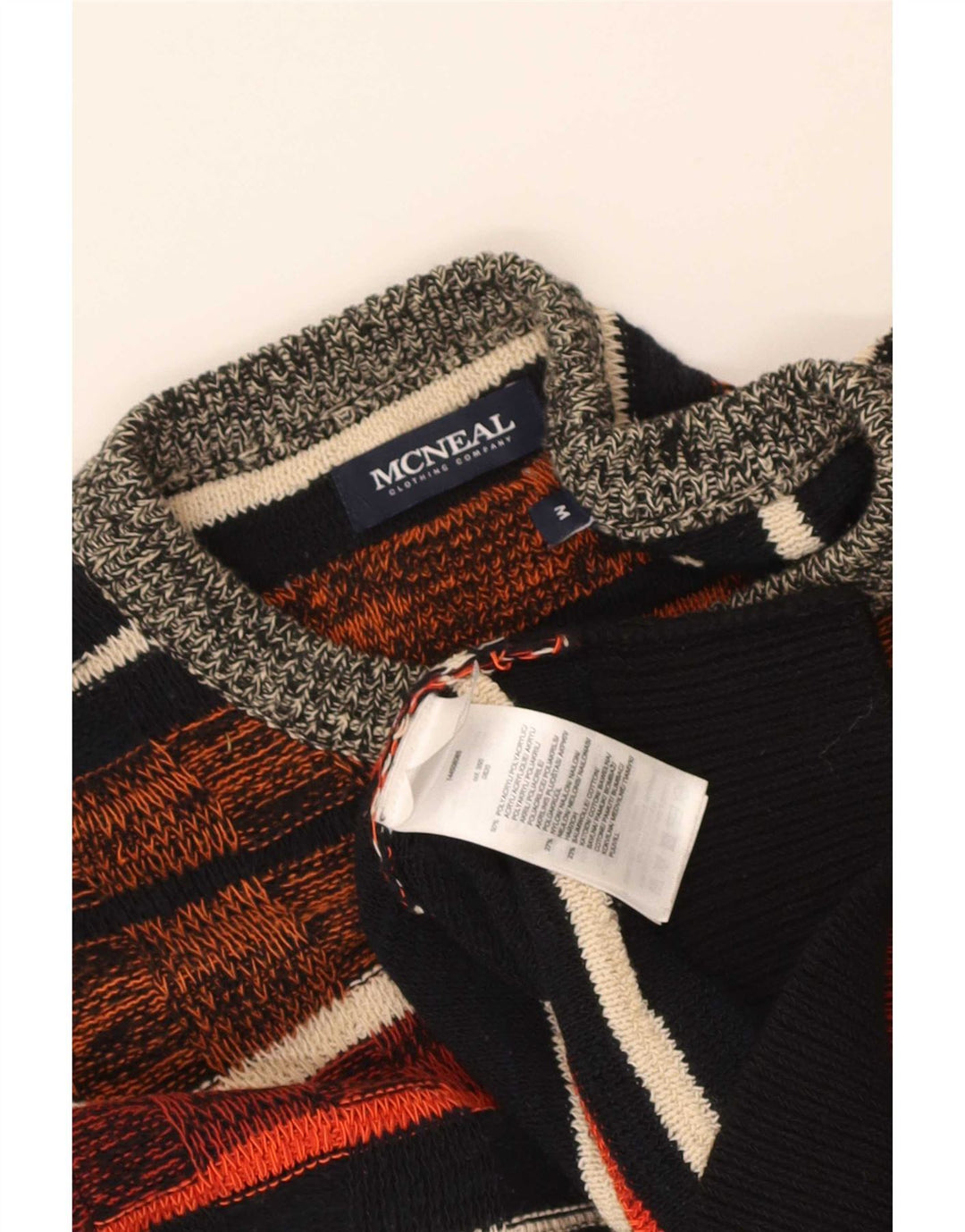 McNeal - Jersey de cuello redondo para hombre, talla mediana, multicolor, a rayas