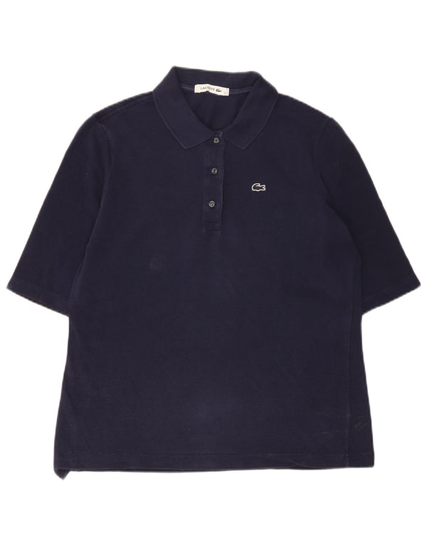 Polo Lacoste para mujer talla 42 grande algodón azul marino