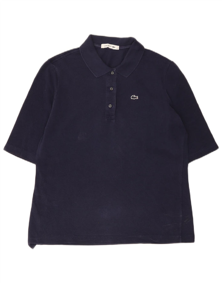 Polo Lacoste para mujer talla 42 grande algodón azul marino