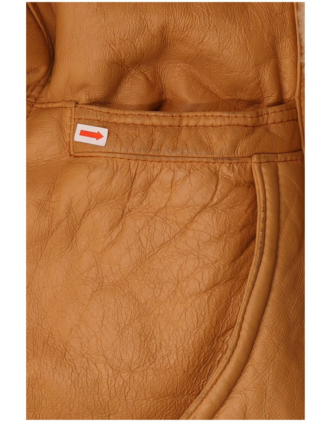 Chaqueta de piel de oveja vintage para hombre IT 52 XL Marrón Shearling