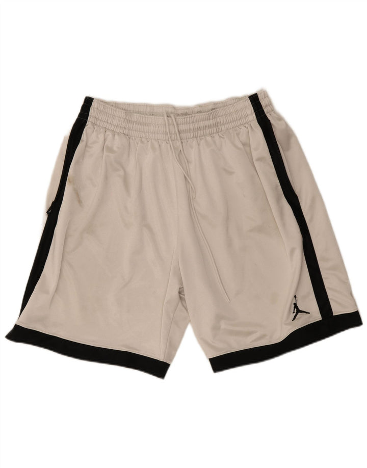 Jordan Shorts deportivos para hombre XL Blanco Colorblock Poliéster