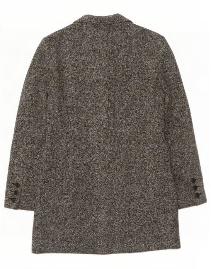 Zara Mujer Abrigo Extragrande EU 38 Pequeño Lana Gris