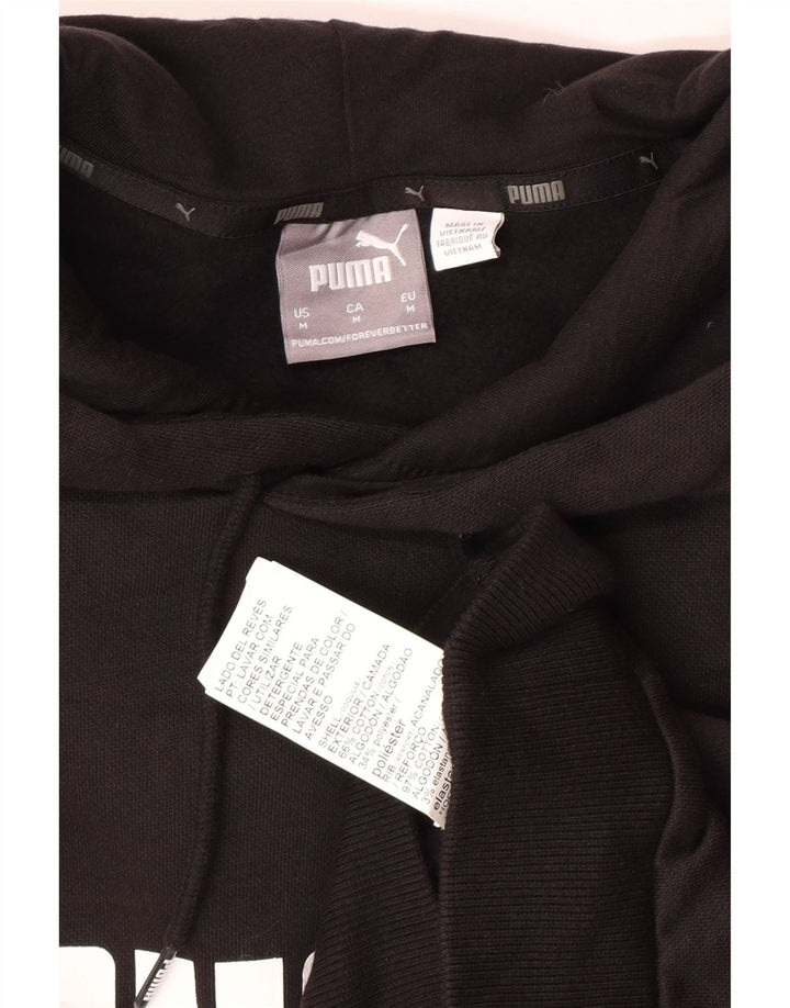 PUMA Jersey con capucha gráfica para hombre Algodón negro mediano