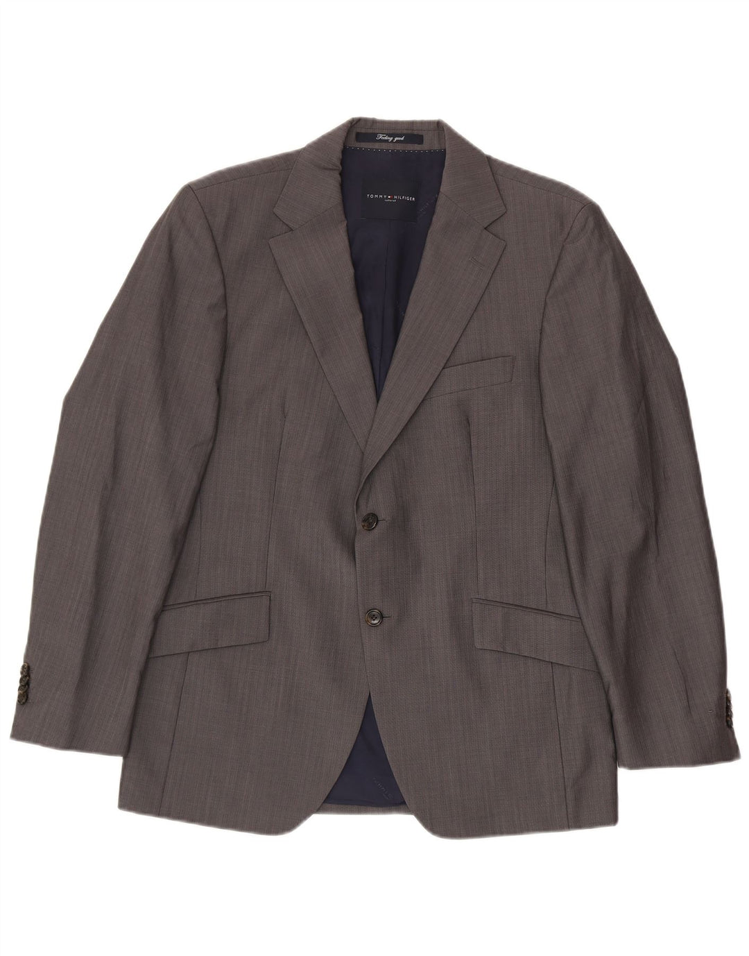 TOMMY HILFIGER Chaqueta tipo blazer de 2 botones a medida para hombre UK 38 Gris medio