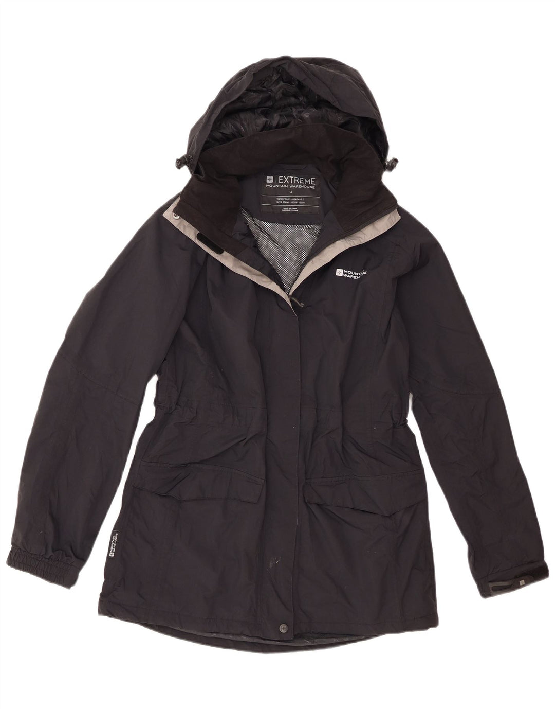 Chaqueta impermeable con capucha para mujer Mountain Warehouse UK 44 Large Nylon negro