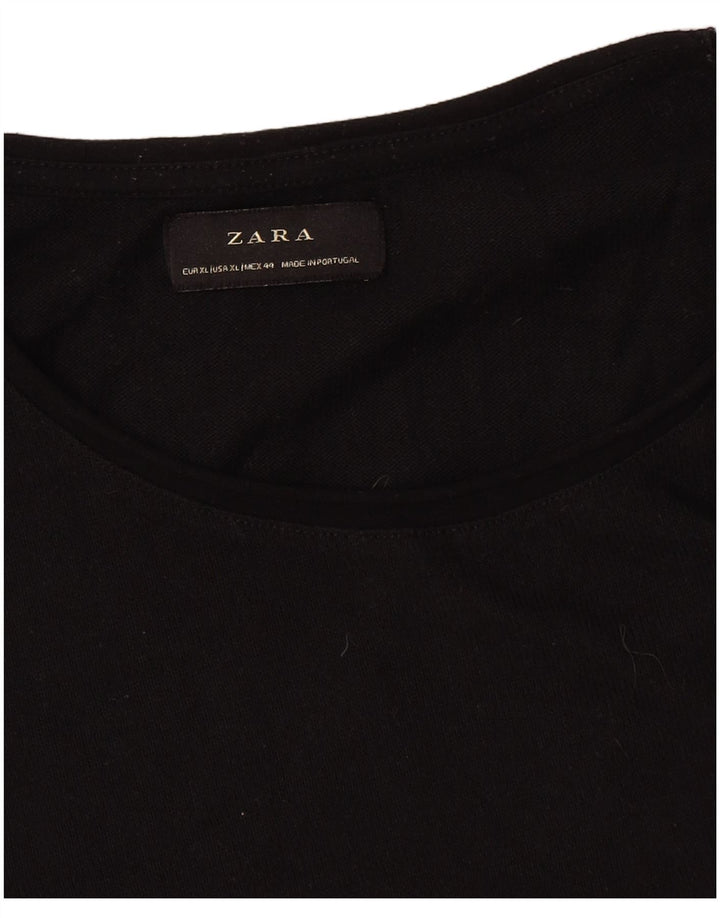 Zara Hombre Camiseta Top XL Negro