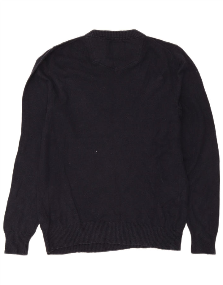 Jersey con cuello en V para hombre Fat Face Small Azul marino Algodón