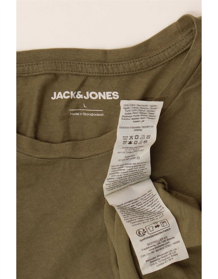 Jack & Jones Hombre Camiseta Top Large Khaki Algodón