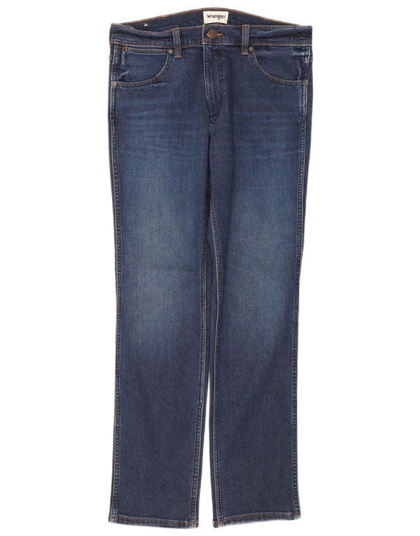 Wrangler Vaqueros rectos Greensboro para hombre W32 L32 Algodón azul marino