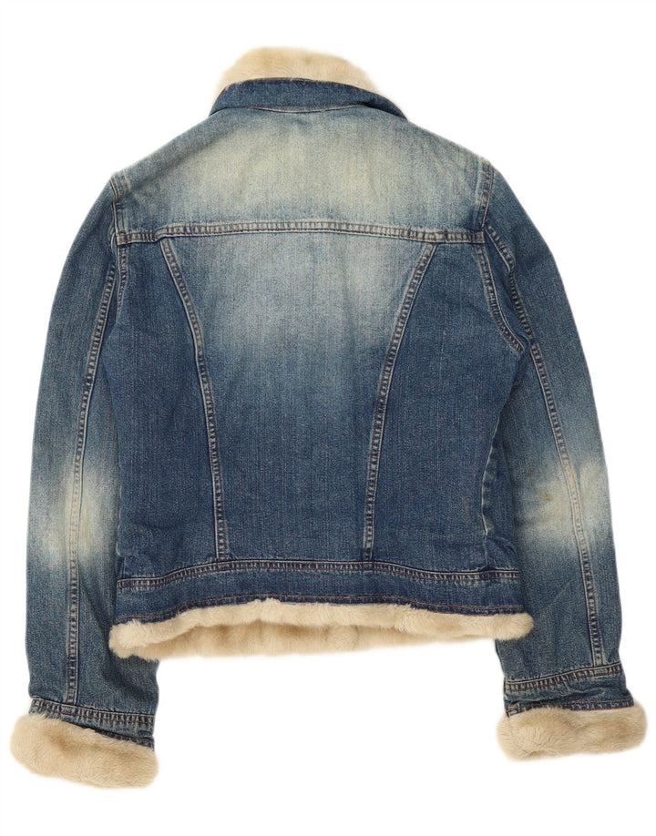 Liu Jo Chaqueta Vaquera Sherpa para Mujer UK 10 Small Azul Algodón