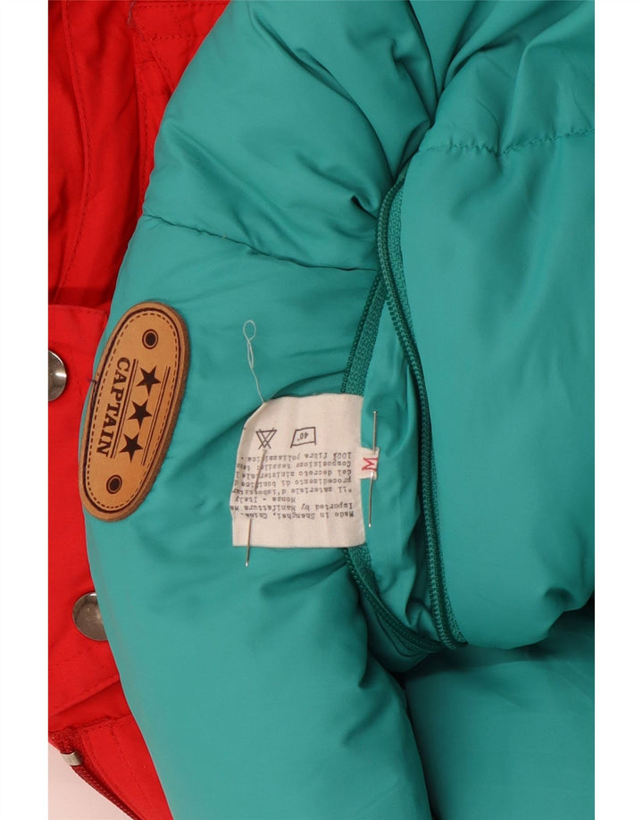 Vintage hombres con capucha chaqueta reversible Reino Unido 38 medio multicolor invierno