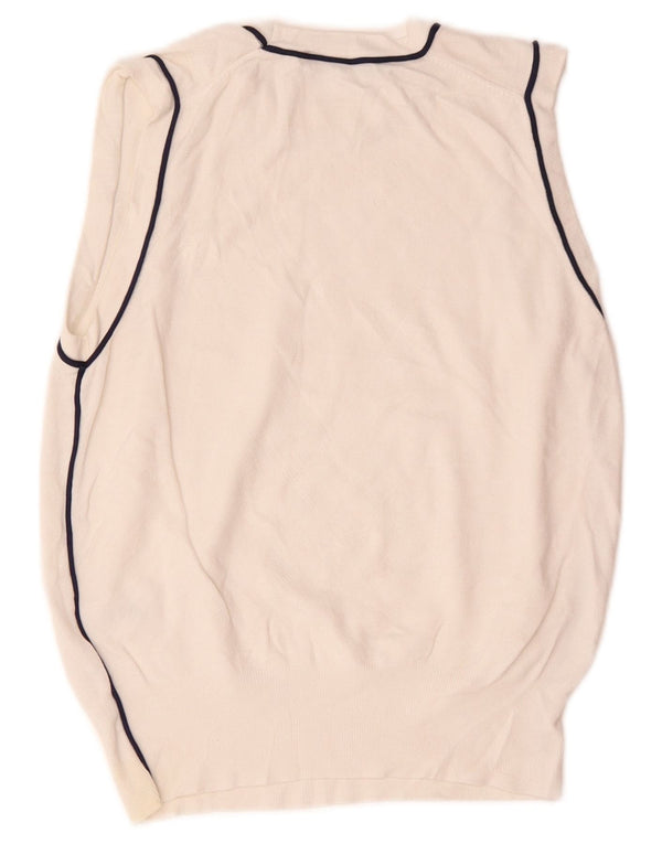 Zara Mujer Chaleco Sin Mangas UK 12 Medium Viscosa Blanca
