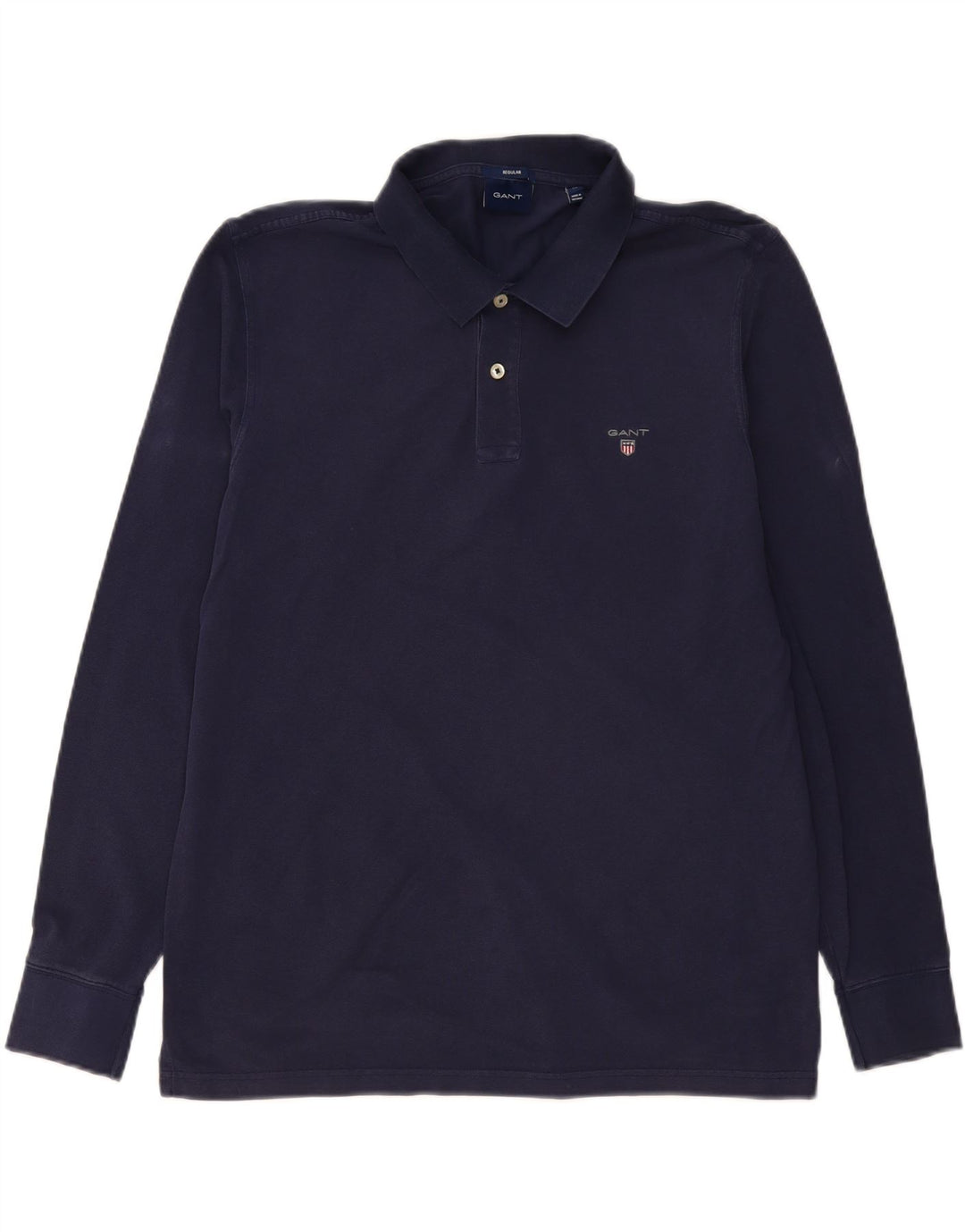 GANT Polo Regular De Manga Larga Para Hombre XL Azul Marino Algodón