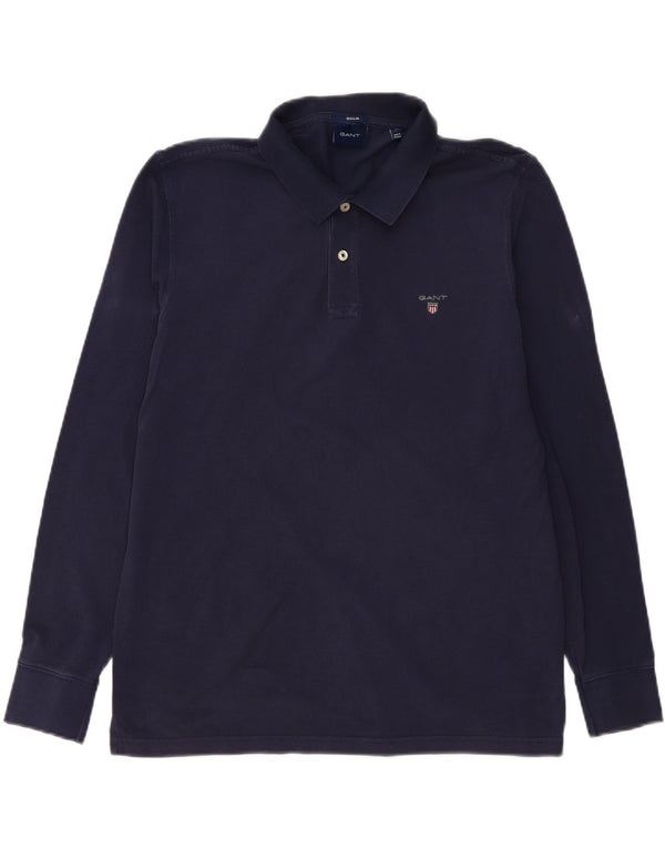 GANT Polo Regular De Manga Larga Para Hombre XL Azul Marino Algodón