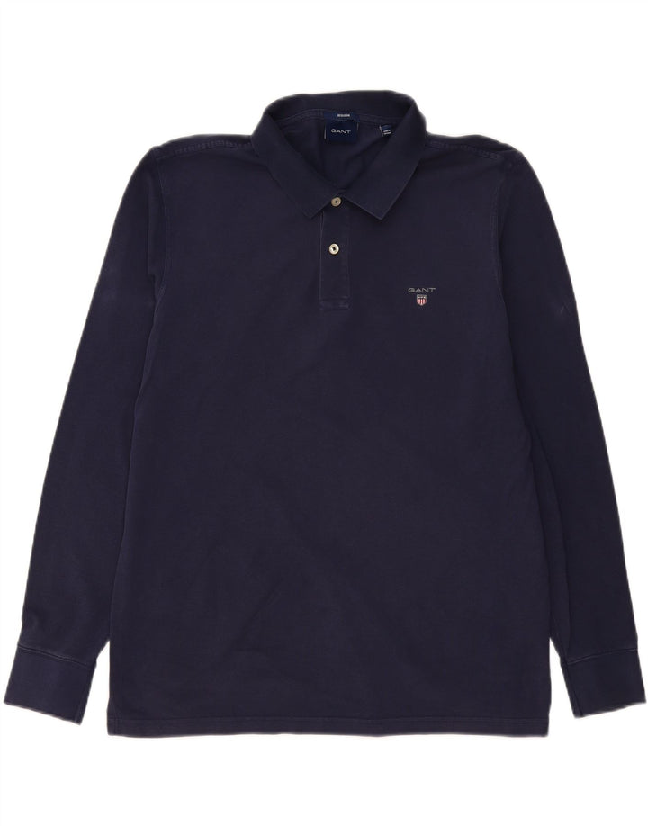 GANT Polo Regular De Manga Larga Para Hombre XL Azul Marino Algodón
