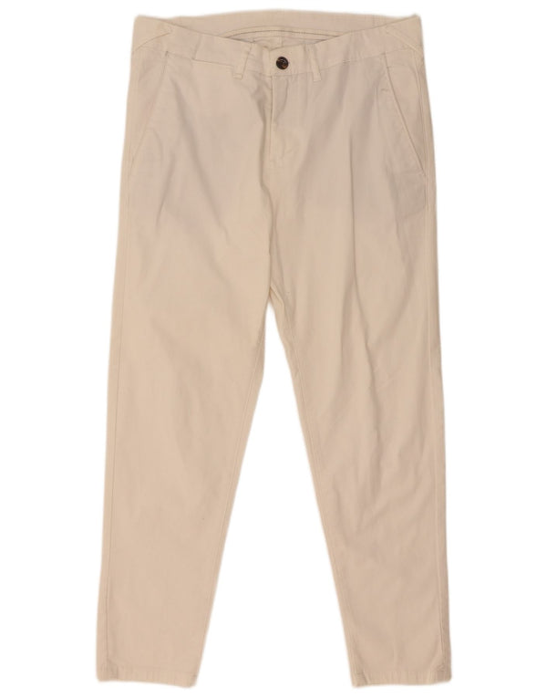 Zara Mens Slim Chino Pantalones EU 38 Small W30 L26 Blanco