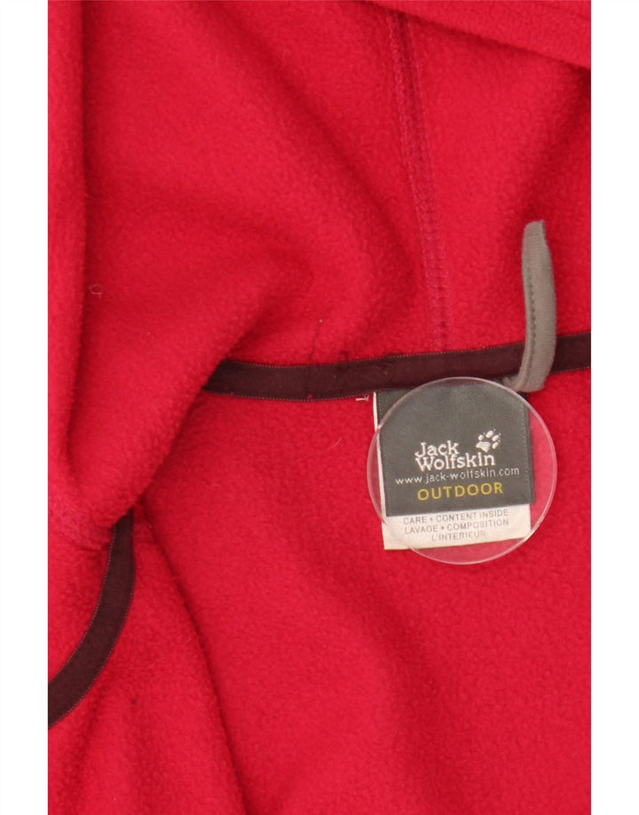 JACK WOLFSKIN Chaqueta polar con capucha gráfica para mujer UK 10 Small Red