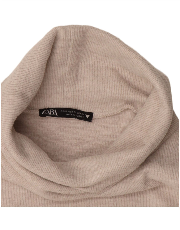 Zara Blusa sin mangas con cuello vuelto para mujer UK 10 Small White