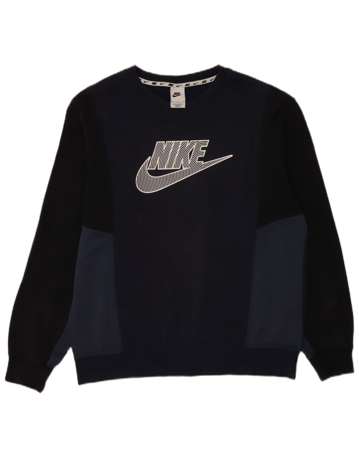 Nike Hombre Sudadera con gráfico tipo jersey en color azul marino mediano