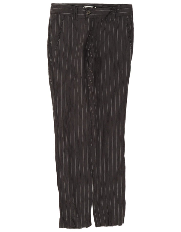 Pantalón de traje recto Quiksilver para mujer W25 L31 gris a rayas