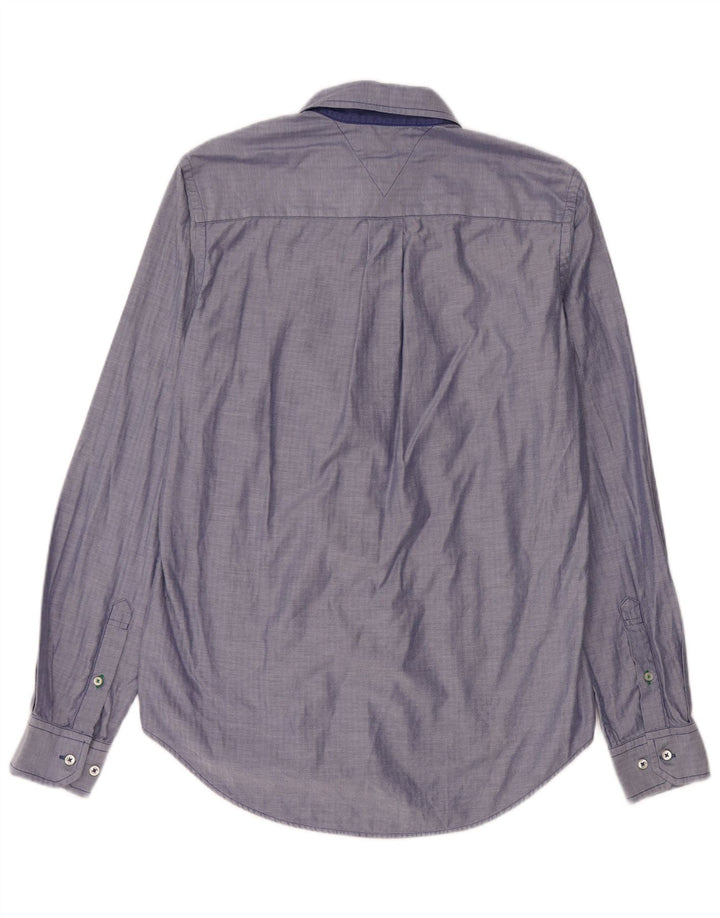 Tommy Hilfiger Camisa Custom Fit para Hombre Algodón Azul Pequeño