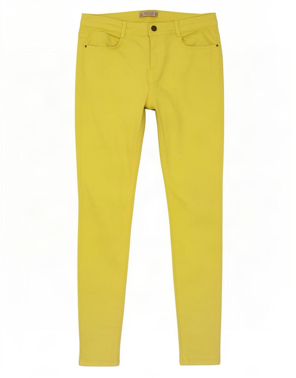 Zara Mujer Trafaluc Skinny Casual Pantalones EU 42 Large W32 L32 Amarillo
