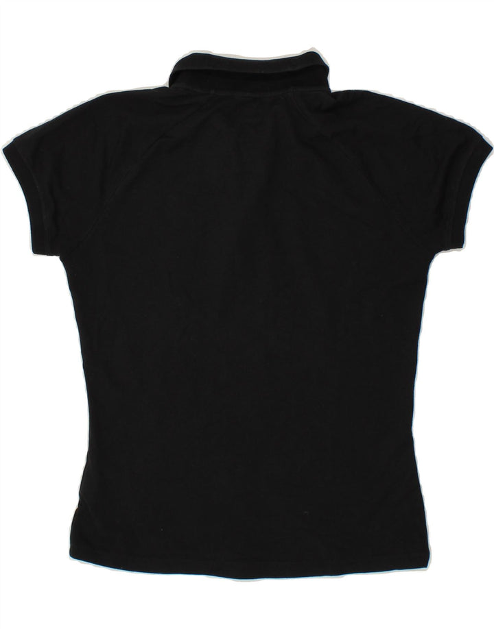 ASICS Womens Polo Shirt UK 12 Medium Black Cotton Vintage Asics and Second-Hand Asics from Messina Hembry 
