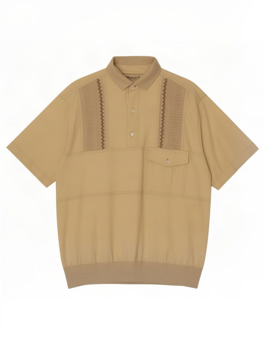 Malagrida Camisa tipo jersey de manga corta para hombre de algodón amarillo medio