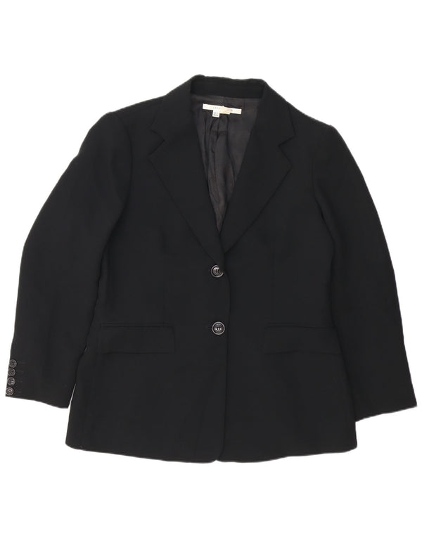 Zara Mujer Chaqueta Blazer De 2 Botones EU 44 XL Poliéster Negro