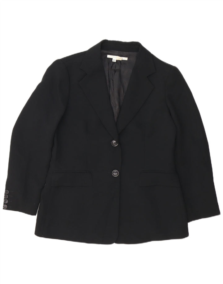 Zara Mujer Chaqueta Blazer De 2 Botones EU 44 XL Poliéster Negro