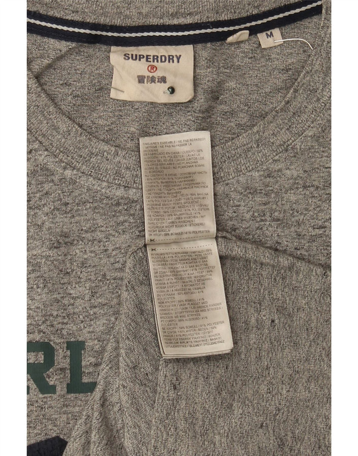 Superdry Camiseta estampada de algodón moteado en gris medio para hombre