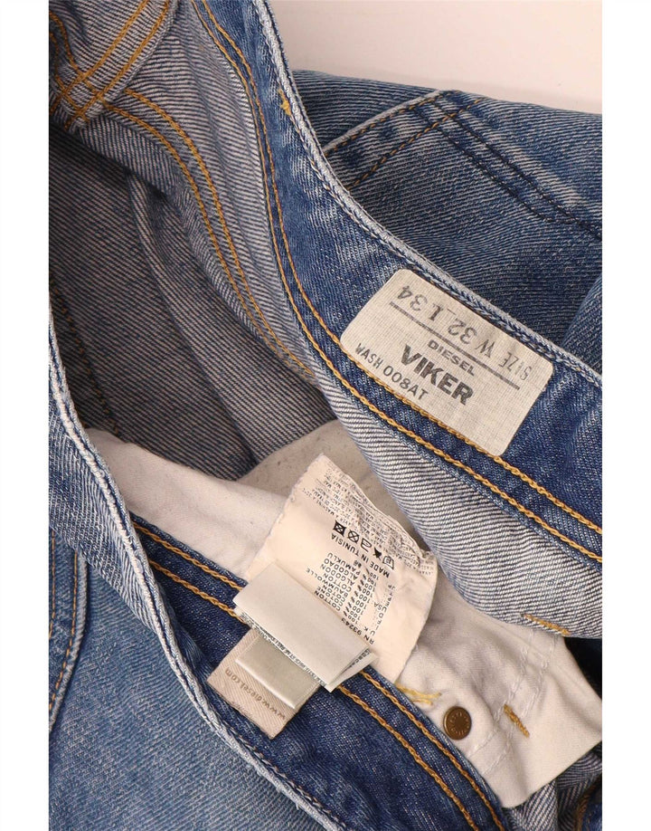 Diesel Hombre Viker Vaqueros Rectos W32 L34 Algodón Azul