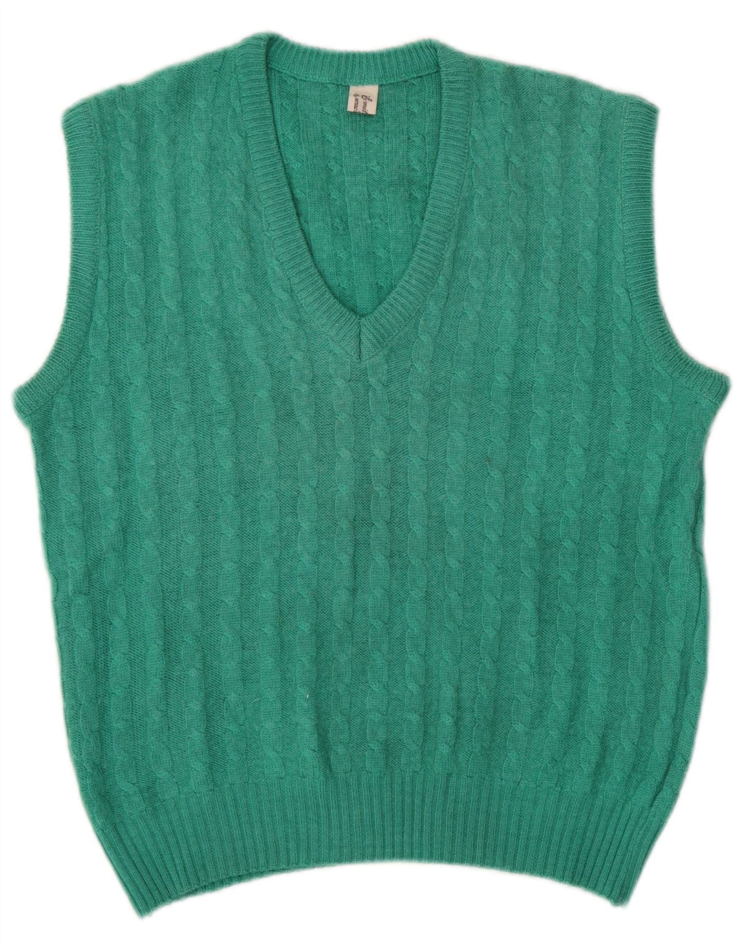 VINTAGE Chaleco de mujer Camiseta sin mangas Reino Unido 14 Verde Medio