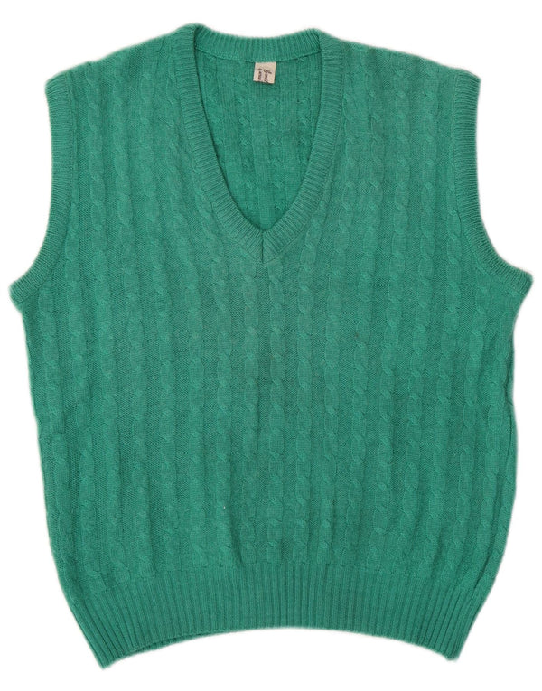 VINTAGE Chaleco de mujer Camiseta sin mangas Reino Unido 14 Verde Medio