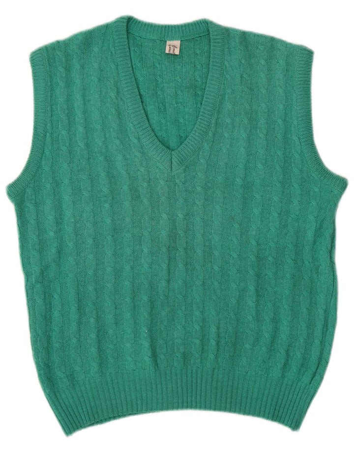 VINTAGE Chaleco de mujer Camiseta sin mangas Reino Unido 14 Verde Medio