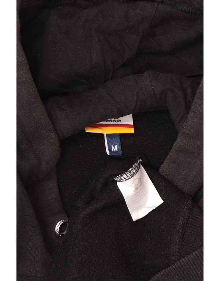 ELLESSE Hombre Sudadera con Capucha Gráfica Jersey Mediano Algodón Negro